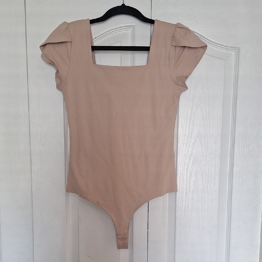 Tan Square Neck Bodysuit